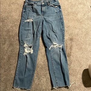 Distressed Blue Denim Jeans